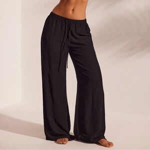 NWT Neena Swim Crinkled Pleat Wide Leg Pants M/L